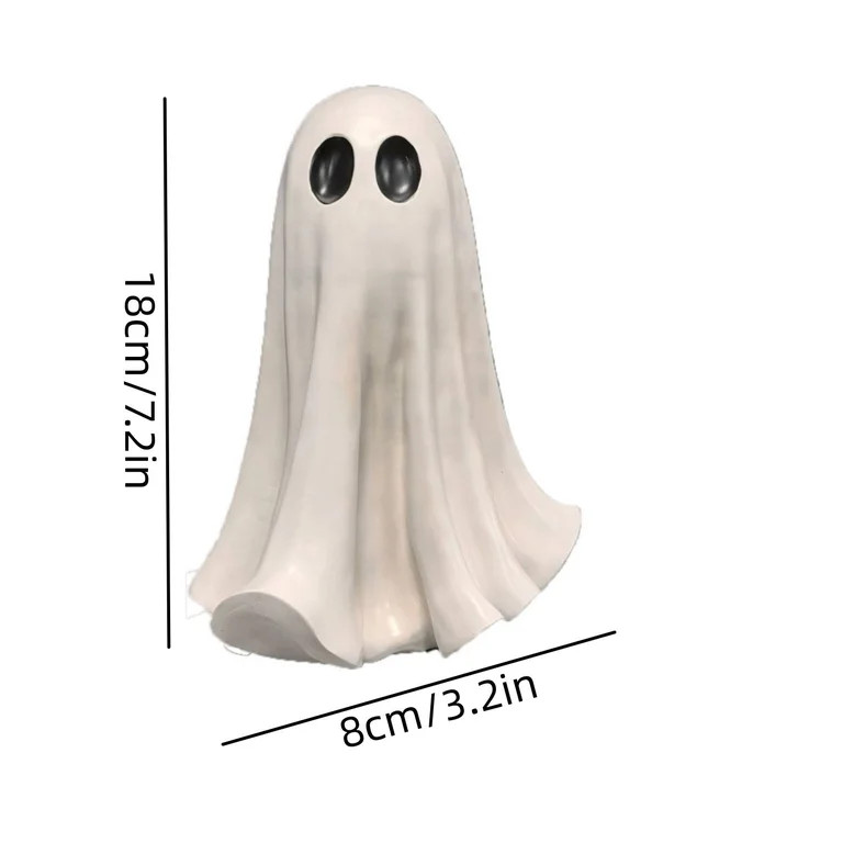 Cute Ceramic Ghost Figurine, Hand Painted White Spooky Ornament, Minimalist Halloween Desktop Dec... | Walmart (US)