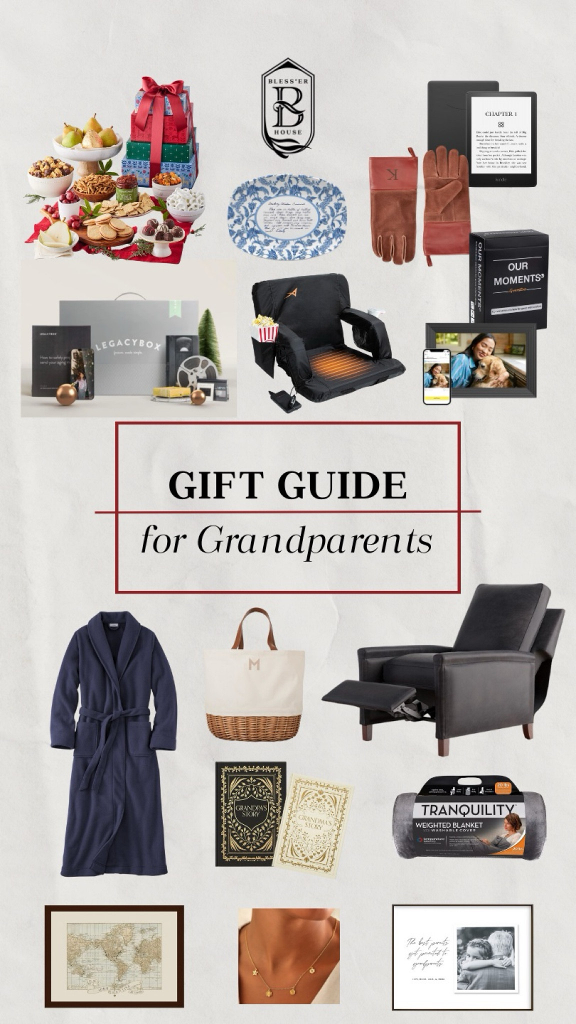 Gift ideas for grandparents 

grandmother | grandfather | grandma | grandpa | LegacyBox | Walmart | Pottery Barn | Target | Mark and Graham | Amazon 

#LTKHoliday #LTKfamily #LTKGiftGuide