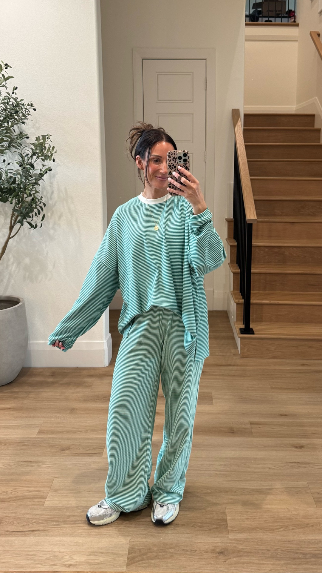 The striped set is so comfy, love the oversized fit! Perfect on the go outfit 

#LTKmomlife #LTKU #LTKootd