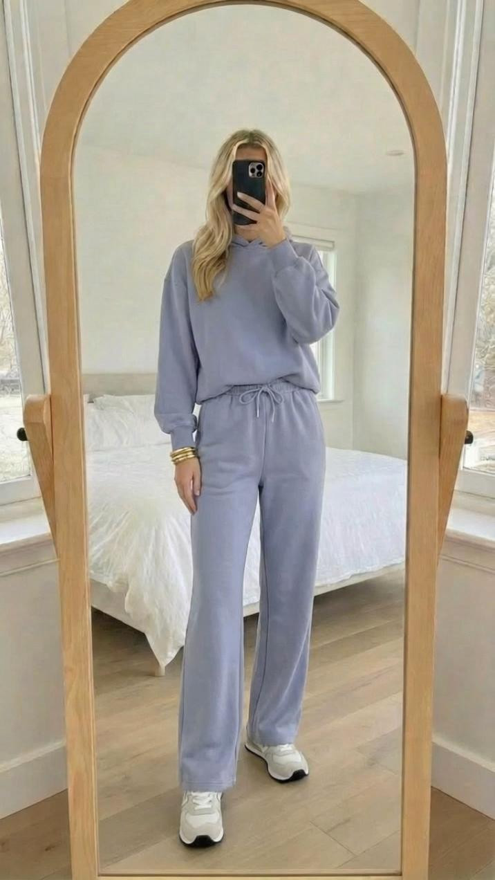 The kind of set you reach for on repeat 💙
This Abercrombie light blue hoodie and sweatpants combo is peak comfy-cute. Soft, relaxed, and perfectly oversized in all the right ways, it’s the kind of matching set that instantly makes you feel put together—even on low-effort days. The light blue shade keeps it fresh and elevated, not sloppy, making it perfect for everything from morning school drop-off to travel days, lounging at home, or quick errands.

What I love most about a matching sweatsuit like this is how easy it is to style. Wear it as a full set for that clean, effortless look, or mix and match each piece with jeans, leggings, or a trench coat for an off-duty model vibe. Add white sneakers, a slick bun, and a structured tote and suddenly it feels intentional instead of “just sweats.”

Save this for when you want to be comfortable without sacrificing style—because cozy can still look really good.

**Keywords:** Abercrombie sweatsuit, light blue hoodie outfit, matching sweat set, cozy loungewear outfit, travel outfit idea, casual mom outfit, comfy chic style, elevated loungewear, everyday casual wear

#LTKFinds #ComfyChic #LoungewearStyle


#LTKootd #LTKdayinmylife #LTKgrwm