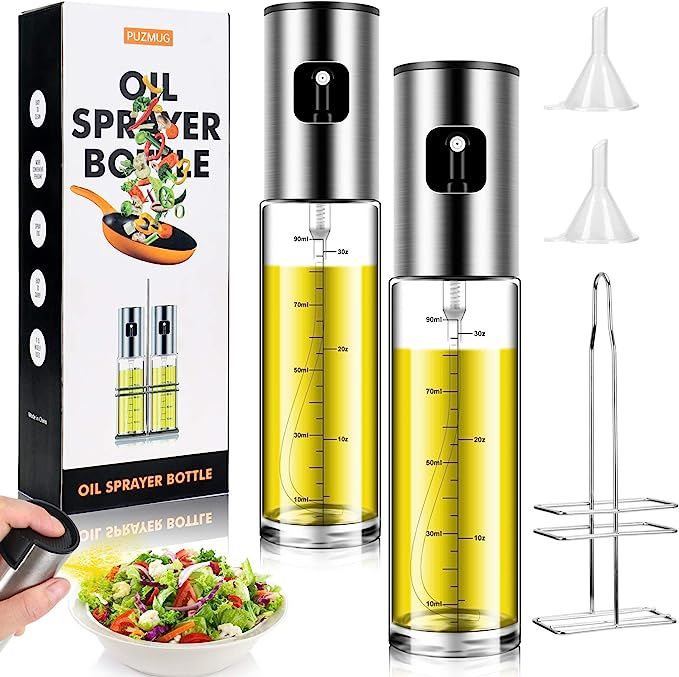 PUZMUG Oil Sprayer, Oil Sprayer with Olive Oil Holder, Fried Chicken, BBQ, Baking, Barbecue, Air ... | Amazon (US)