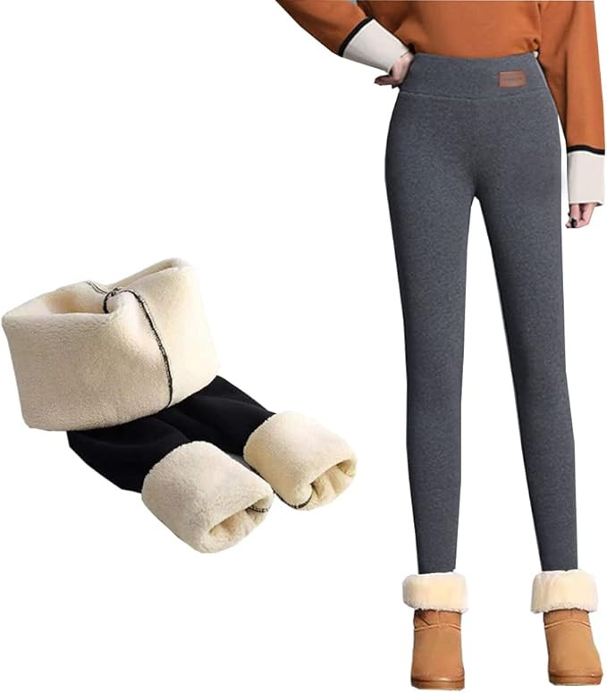 Hixiaohe Women's Casual Sherpa Fleece Lined Warm Leggings Thicken Heavy Jogger Pants at Amazon Women | Amazon (US)