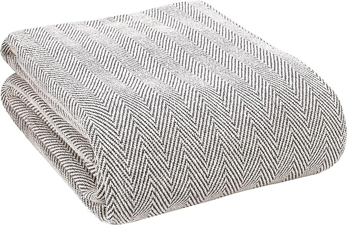 GLAMBURG 100% Soft and Breathable Cotton Thermal Blanket King Charcoal - Perfect for Layering Any... | Amazon (US)