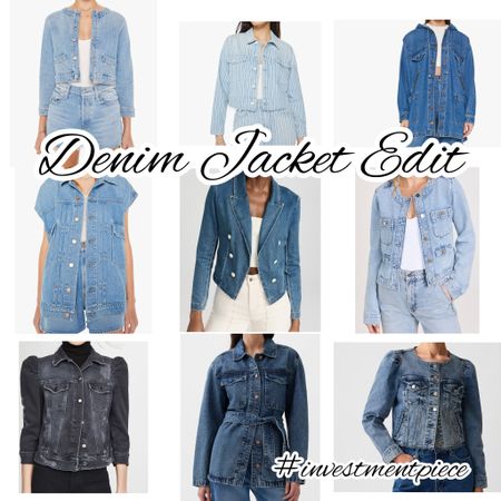 The perfect jacket for spring? Denim! From cropped to blazer to sleeveless to striped and puffed sleeves- any and all jackets to pair with sundresses/skirts/pants and even jeans! Are here! #investmentpiece 

#LTKstyletip #LTKover40 #LTKSeasonal