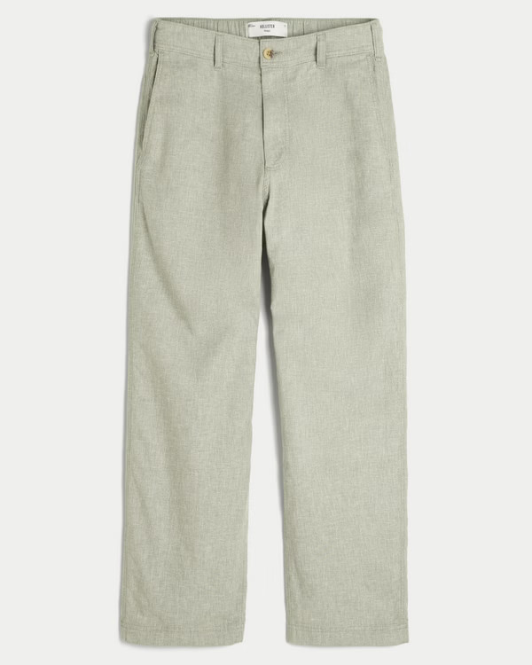 Men's Linen-Blend Flex-Waist Baggy Pants | Men's Bottoms | HollisterCo.com | Hollister (US)