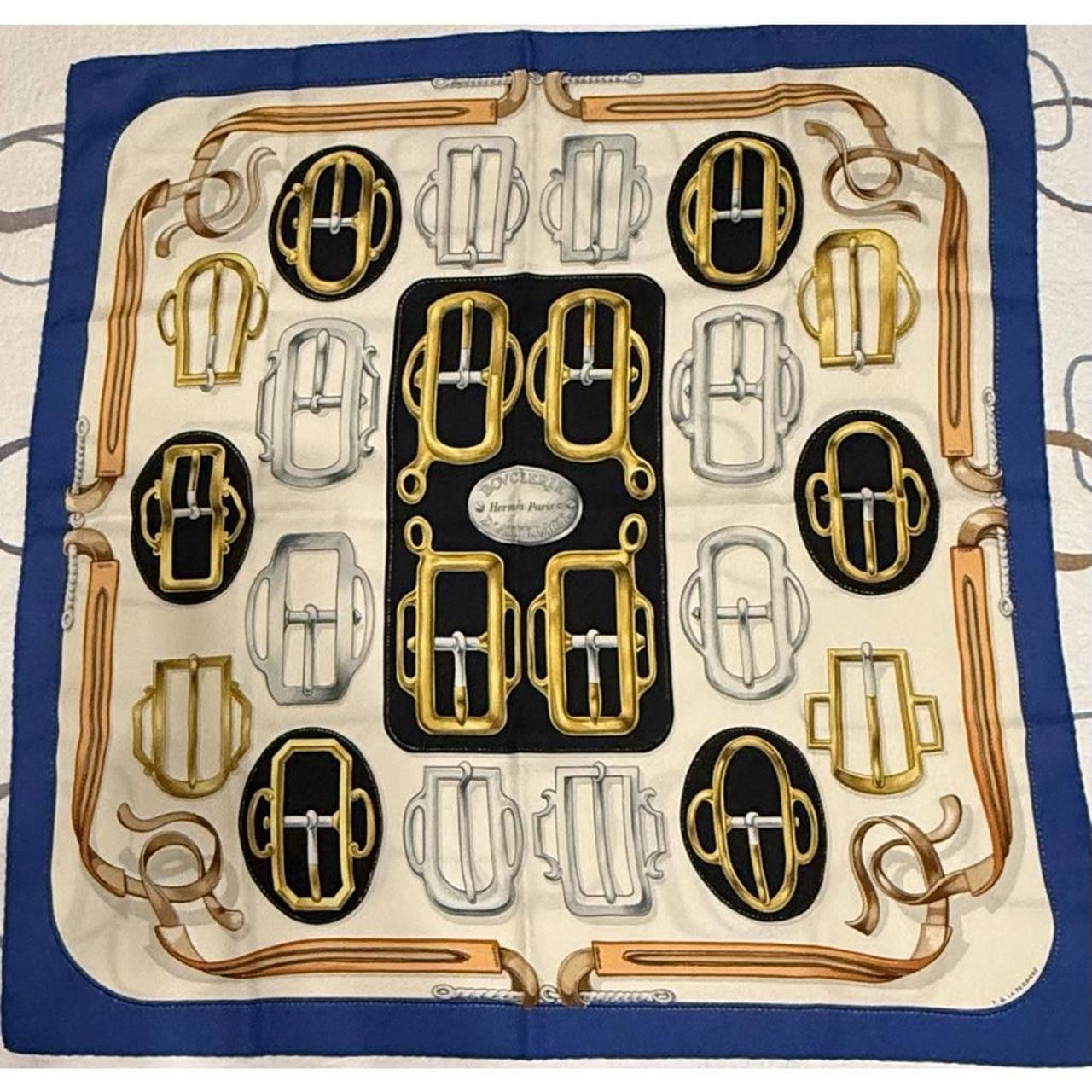 Hermes Women's Scarf - Multi/White | Depop US