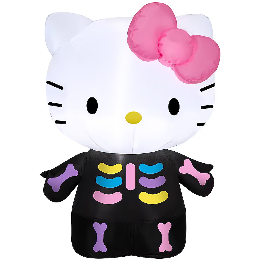 Gemmy 2.99-ft Lighted Sanrio Hello Kitty and Friends Hello Kitty Skeleton Inflatable | Lowe's