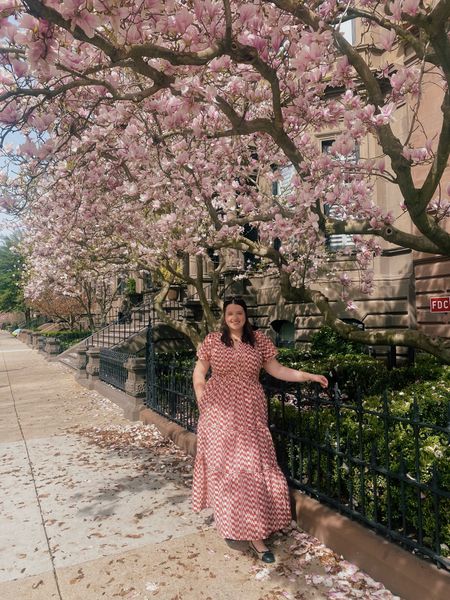 A spring maxi dress 🌸 Boston style, modest style, maxi dress, ballet flats, classic style  