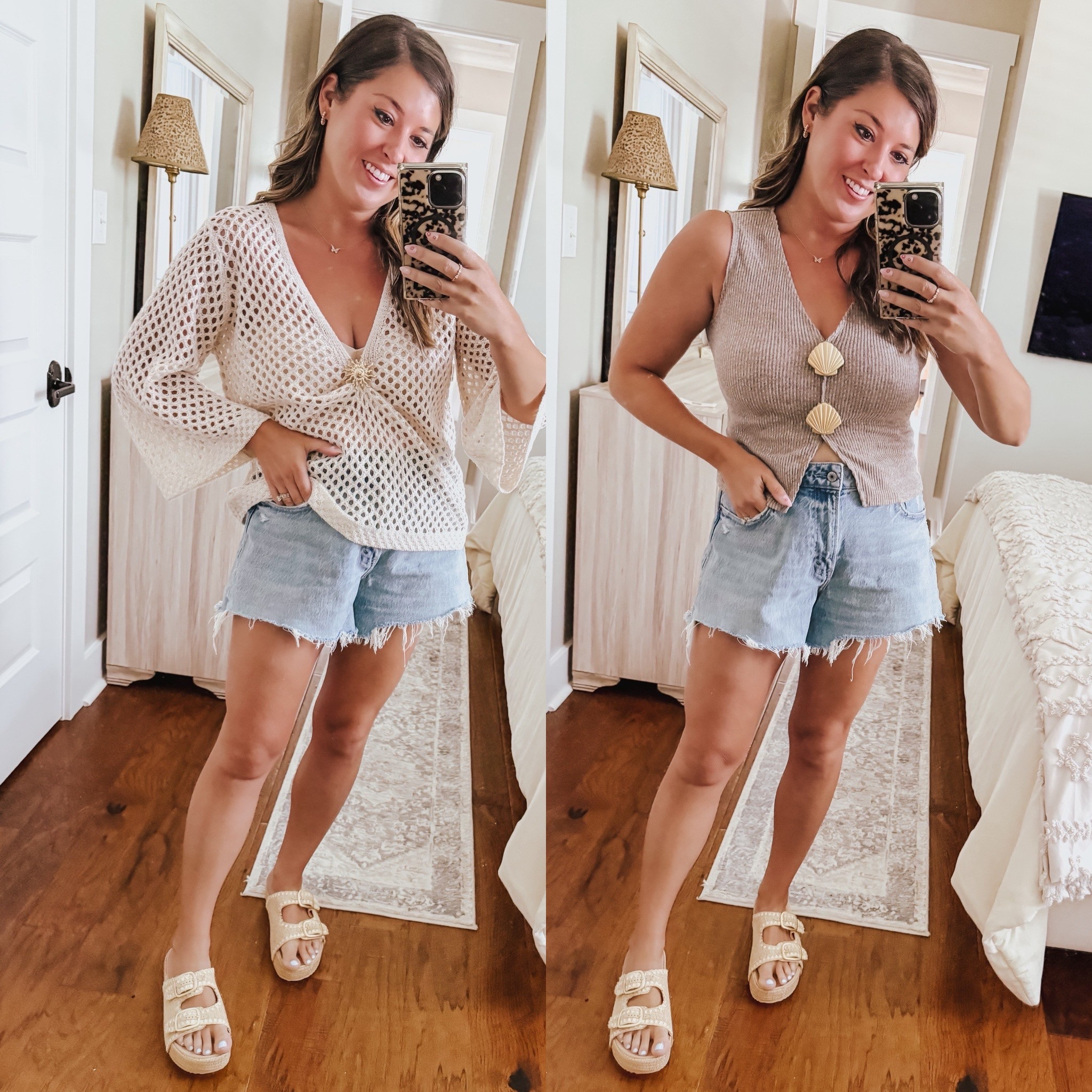 Summer outfits, summer tops, beach outfits, Amazon finds 

Wearing large in tops and 29 in shorts 