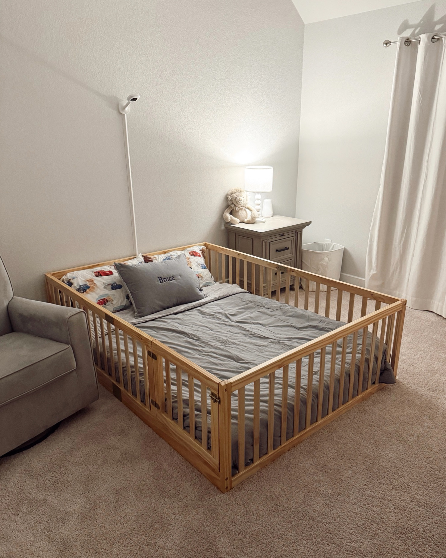 Bruce’s new big boy bed!!! We absolutely love his new bed and most importantly HE loves it! 

The bed frame is the perfect height (he can’t climb over it and keeps him safely in his bed - also love the little door), the bedding is lightening McQueen which is his obsession😂, and the mattress and pillows could not be comfier!🙌🏼🙌🏼 they are also completely breathable if you have a face-down sleeper and the mattress comes with a water proof cover if your in the potty training season like we are😄

Toddler bed, big boy bed, bed upgrade, crib to bed transition, floor bed, pottery barn kids bedding, lullaby earth mattress, pillows, waterproof bed cover, Amazon floor bed, embroidered pillow, toddler boy bed

#LTKKids #LTKHome #LTKBaby