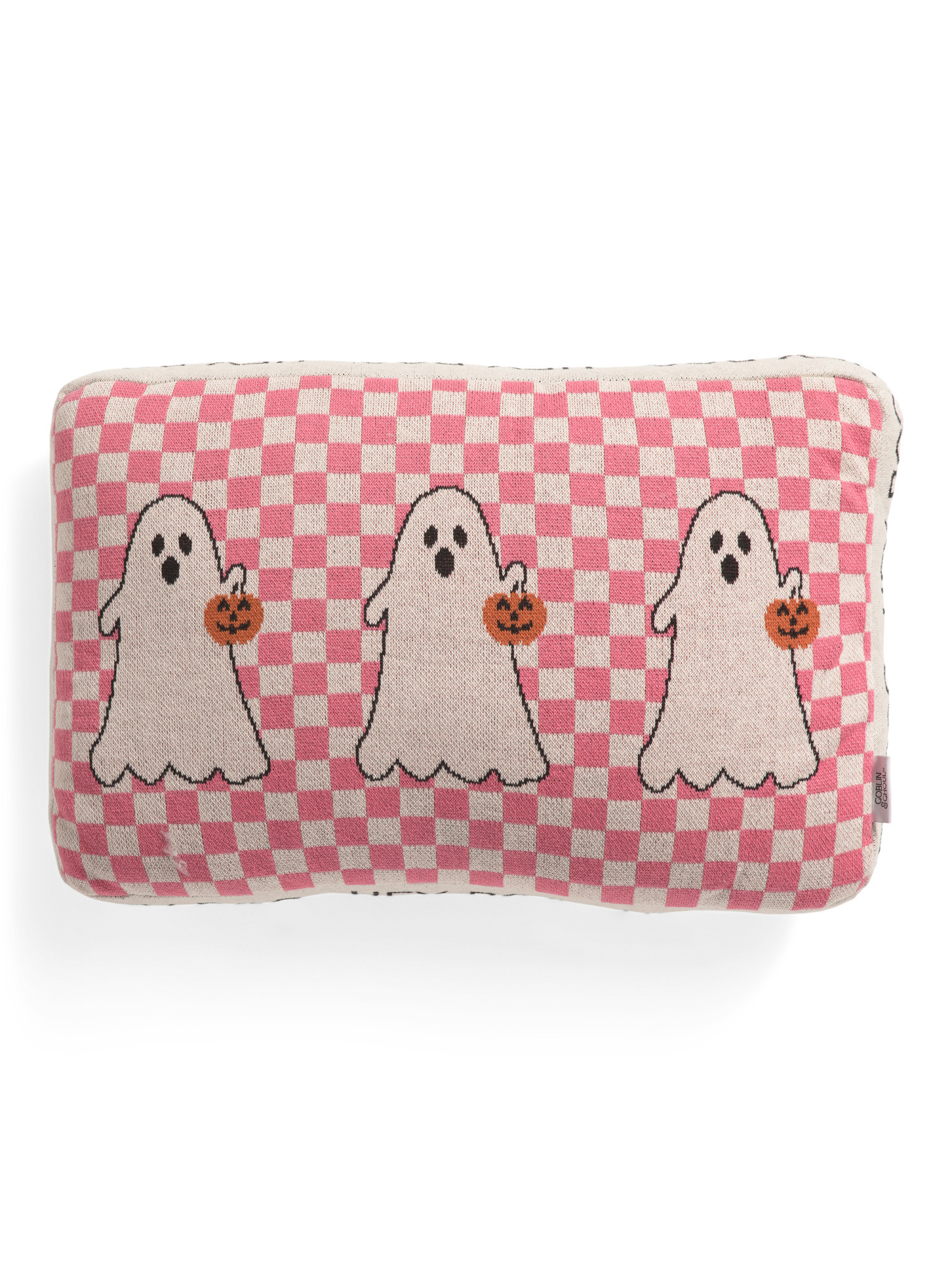 14x22 Boo Checkered Pillow | TJ Maxx