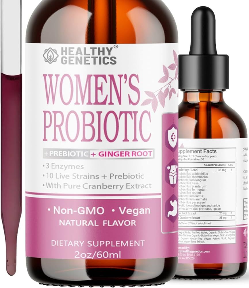 Liquid Probiotics for Women | Prebiotic + Cranberry + Probiotics for Digestive Health | Acidophil... | Amazon (US)