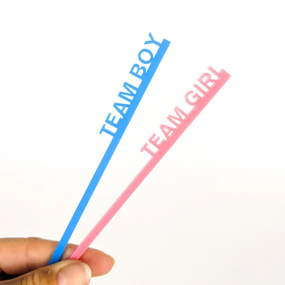 Gender Reveal Drink Stirrers | Team Boy | Team Girl | Baby Shower Swizzle Sticks | Pink & Blue Co... | Etsy (US)