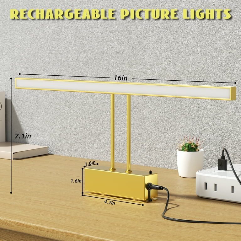 Rechargeable Picture Light with Remote,Wireless Battery Painting Light with 3 Lighting Colors, Ar... | Walmart (US)