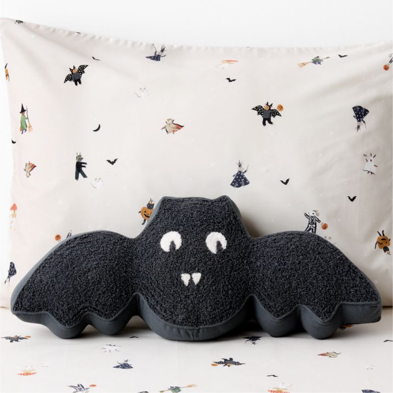 Halloween Bat Kids Throw Pillow by Joan Anderson | Crate & Barrel