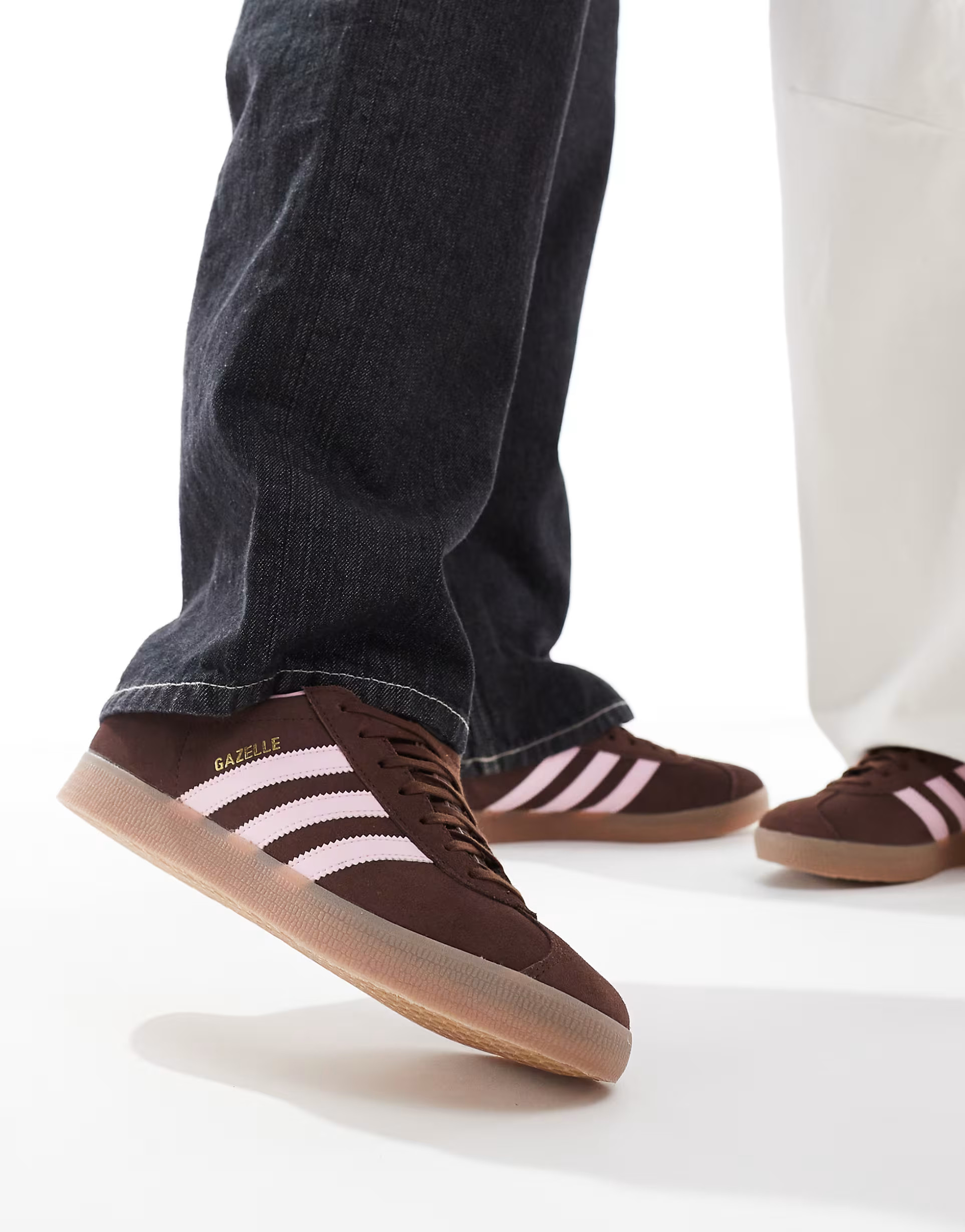 adidas Originals Gazelle trainers in brown and light pink | ASOS (Global)