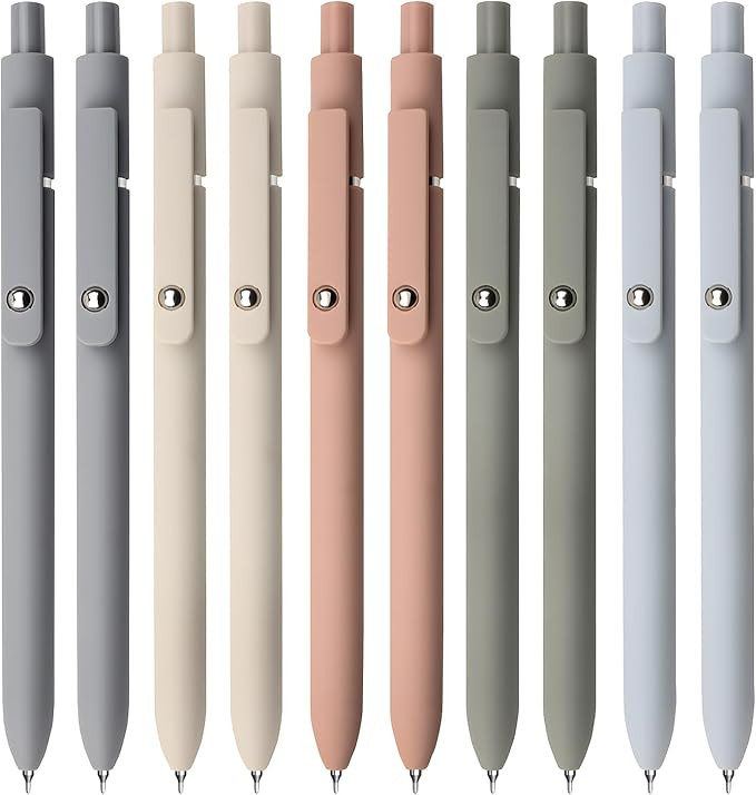 Gel Pens, 10Pcs 0.5mm Black Ink Pens Fine Point Smooth Writing Pens, High-End Series Retractable ... | Amazon (US)