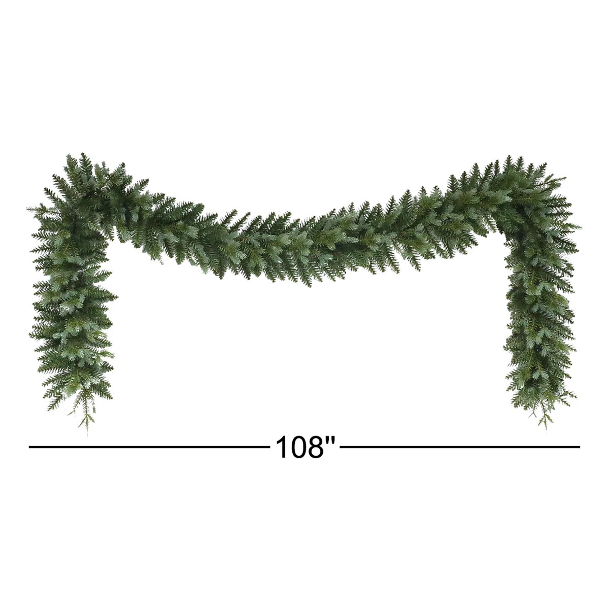 Artificial Linden Fir Christmas Blue/Green Garland | Wayfair North America