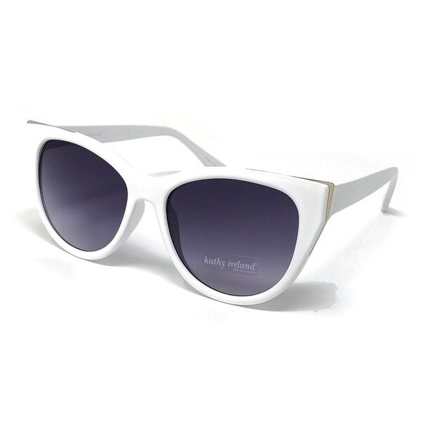 Kathy Ireland Women's White Cat-eye sunglasses | Bed Bath & Beyond