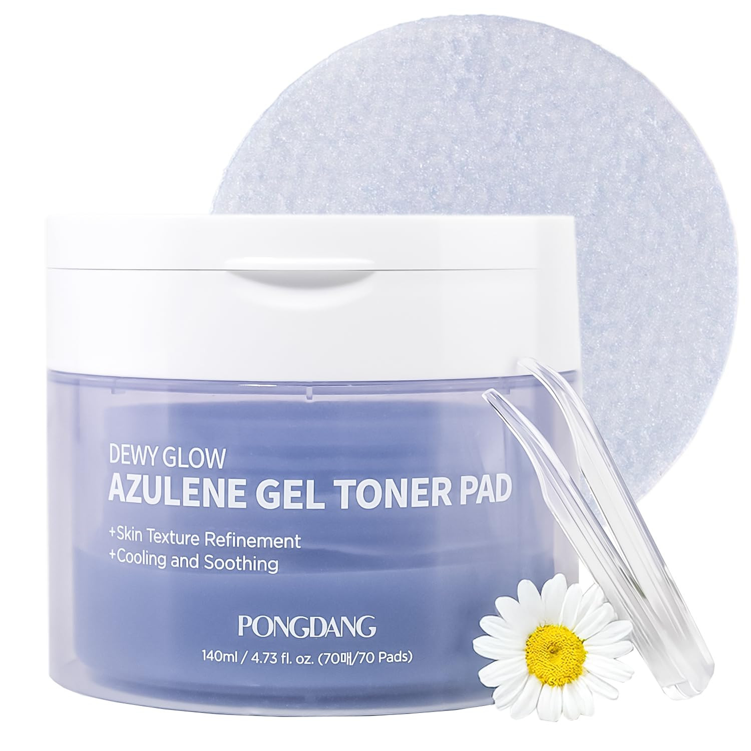 PONGDANG Dewy Glow Azulene Gel Toner Pad | Cooling Calm | Korean Gel Toner Pads with Guai Azulen,... | Amazon (US)