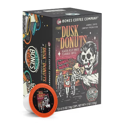 Bones Coffee From Dusk Till Donuts Jelly Donut Flavor 12ct Single-Serve Bones Cups Coffee Pods Compatible with Keurig Coffee Maker | Target