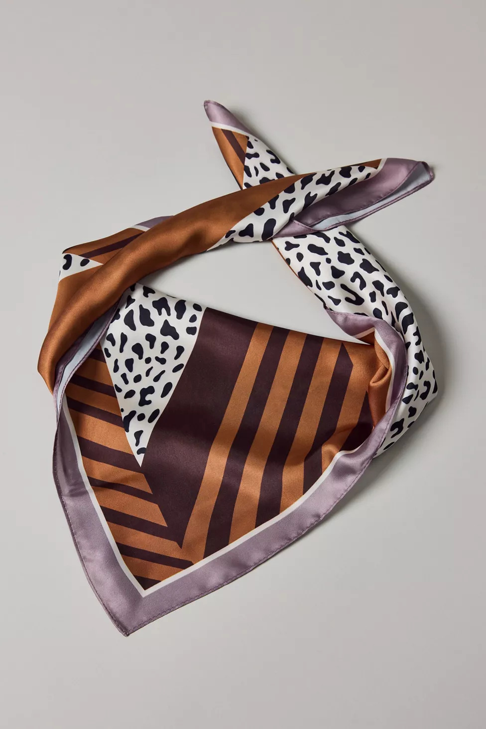 Striped Animal Print Mix Silky Bandana | Urban Outfitters (US and RoW)
