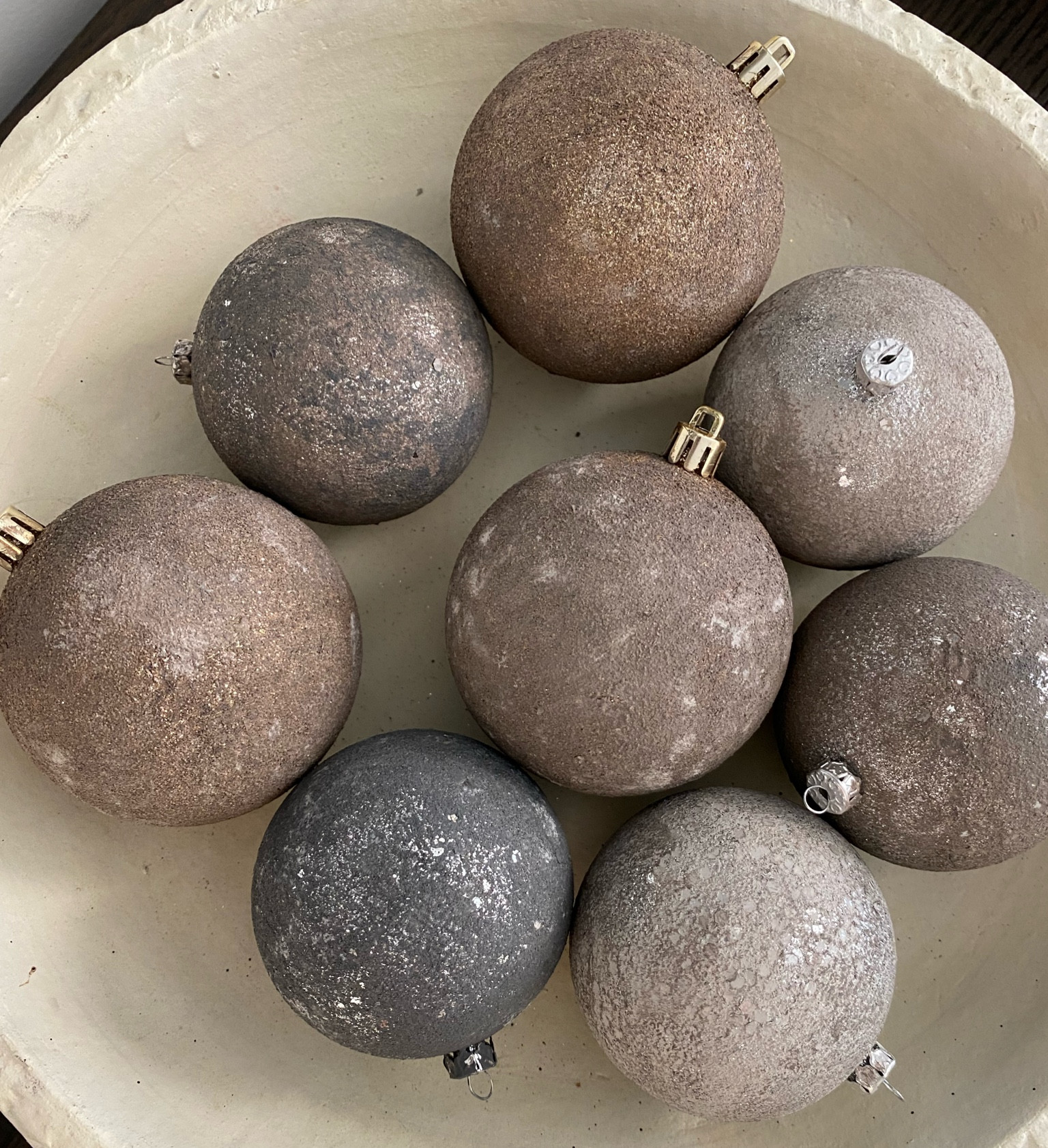 DIY ornaments- the exact paint colors I used. Any cheap shatterproof glitter ornaments will work but I used gold & silver ones to begin with. 

#LTKHoliday #LTKSeasonal #LTKunder50