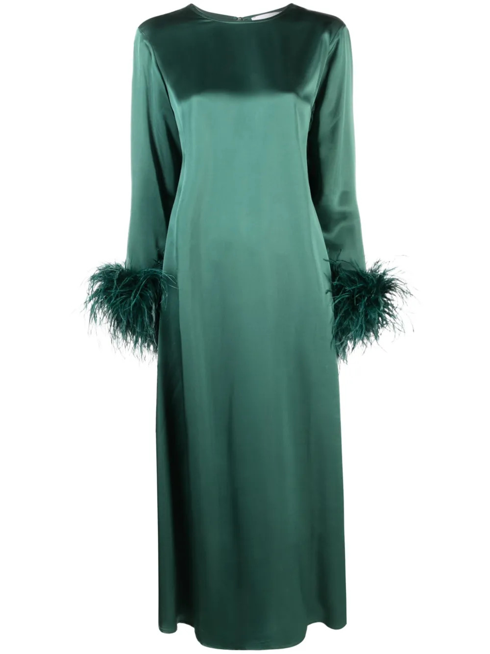 Sleeper Suzy feather-cuffs Maxi Dress - Farfetch | Farfetch Global