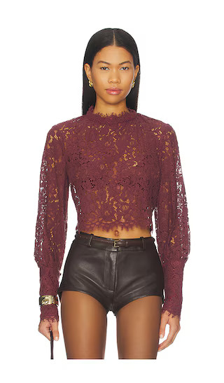 Lace Georgia Top in Deep Plum | Revolve Clothing (Global)