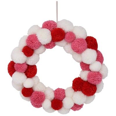 Pom Pom Valentine&#39;s Day Wreath - Spritz&#8482; | Target