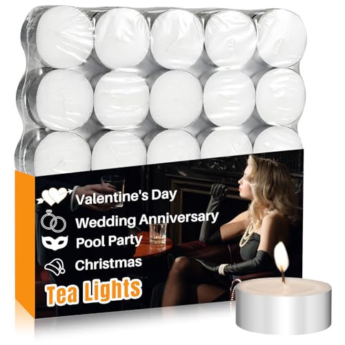 Tealight Candles - Tea Lights Candles Unscented Tea Tree Lights Mini Votive with Cotton Wick for Decorating Home,Pool,Shabbat,Wedding,Emergencies,Christmas,Halloween,Parties, Spas | Amazon (US)