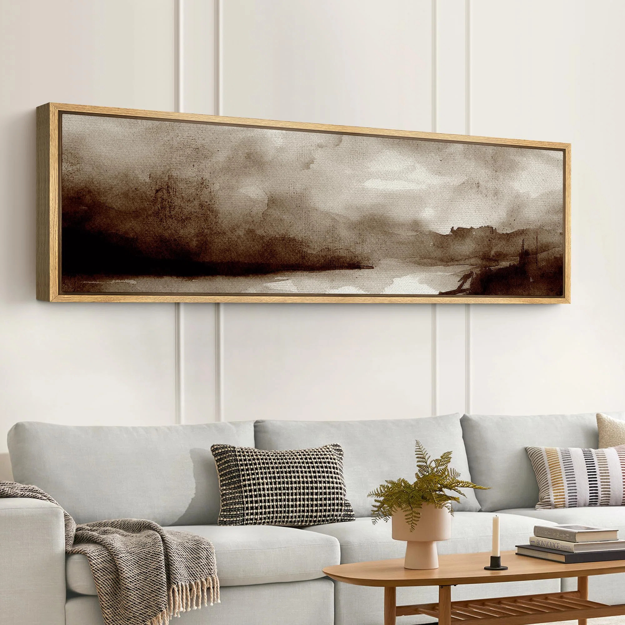Moody Landscape Sepia Toned Modern Art | Wayfair North America