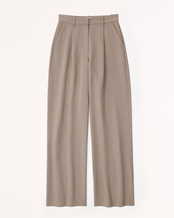 Women's Premium Crepe Tailored Ultra Wide-Leg Pant | Women's Bottoms | Abercrombie.com | Abercrombie & Fitch (US)