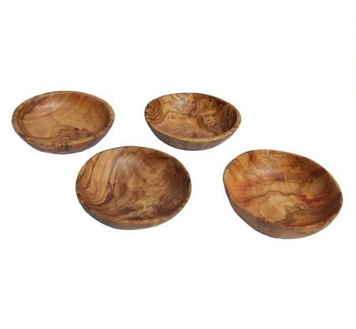 Naturally Med Olive Wood Dipping Bowls, 3.5" L x 3.5" W, Set of 4 | Amazon (US)