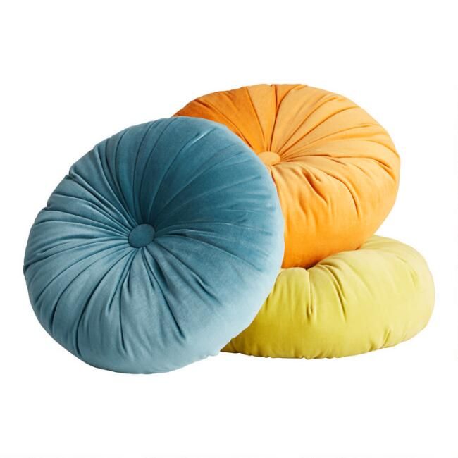 Round Tufted Velvet Throw Pillow | World Market