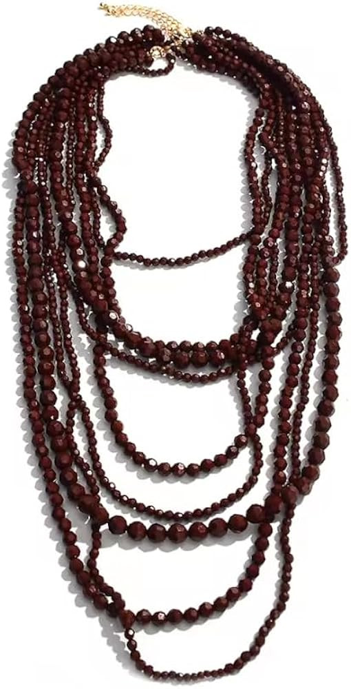 Green Beaded Pendant Necklaces For Women Bohemian Multi Layer Beads Necklace Party Accessories | Amazon (US)