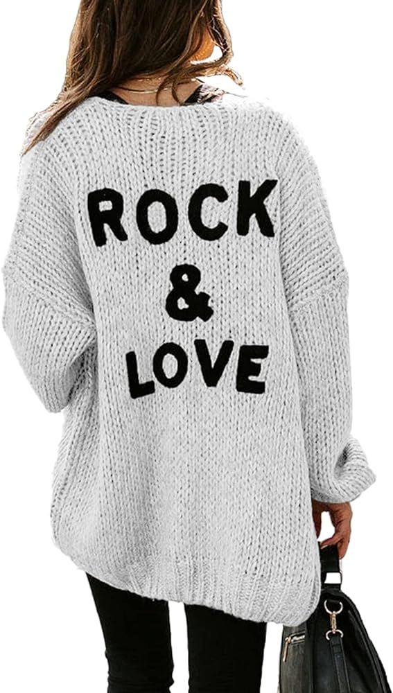 PRETTYGARDEN Women's Long Sleeve Open Front Knit Cardigans Sweaters Soft Loose Draped Coat Outerw... | Amazon (US)
