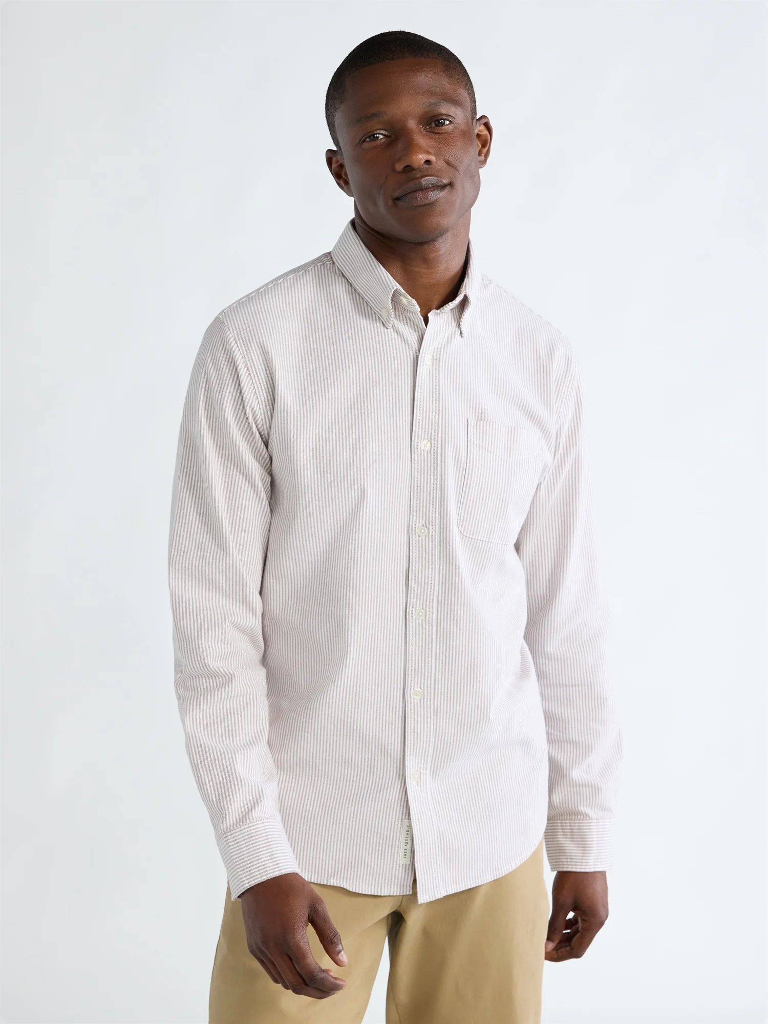 Free Assembly Men's Oxford Shirt with Long Sleeves, Sizes S-3XL | Walmart (US)