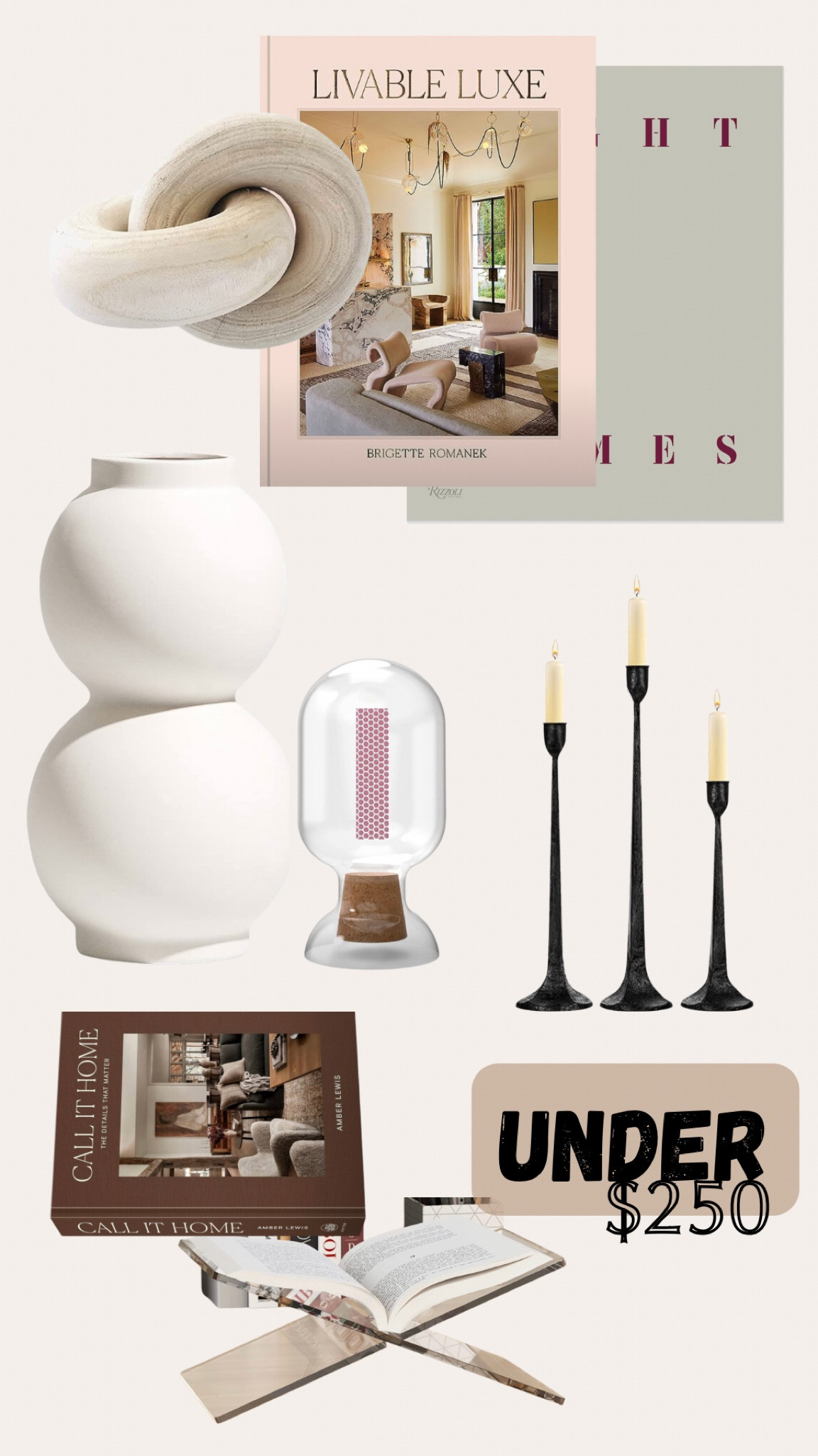 Get the same elevated look for less! These items are great together for medium to small coffee tables to fill them but leave space for the every day items as well! 

#LTKhome #LTKGiftGuide #LTKfindsunder50