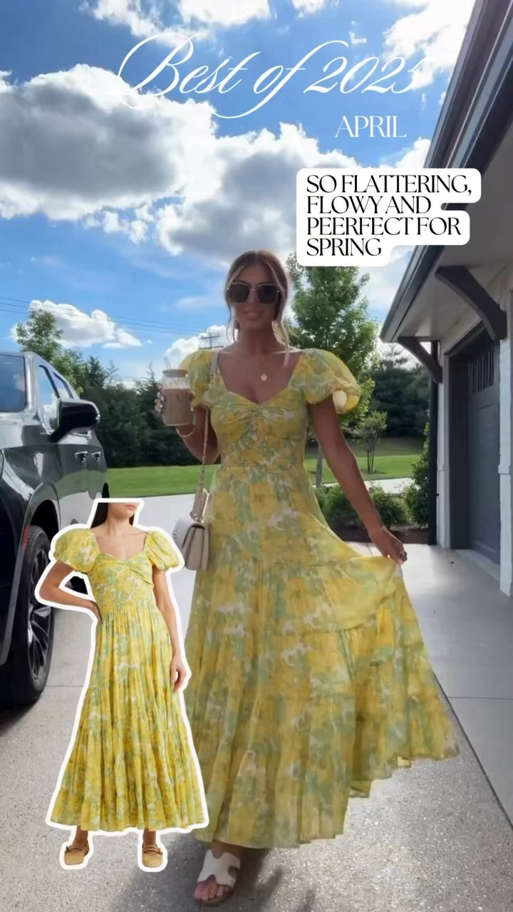 such a flattering dress for spring + summer 💛 wearing a small! 

 #LTKSeasonal