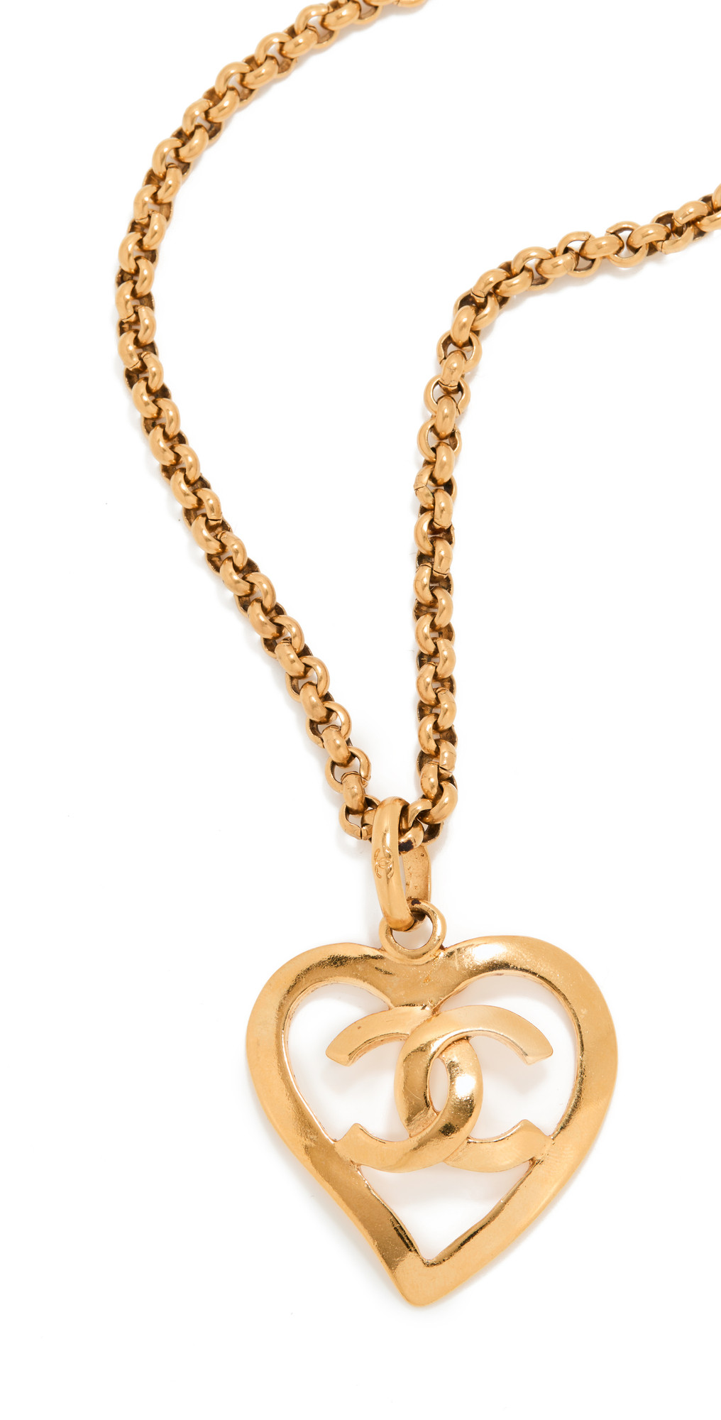 What Goes Around Comes Around Chanel Gold Cc Open Heart Necklace | Shopbop