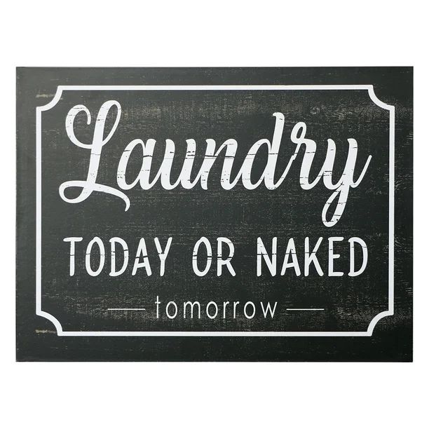 Barnyard Designs Laundry Today Or Naked Tomorrow Rustic Wood Sign With Sayings Funny Laundry Room... | Walmart (US)