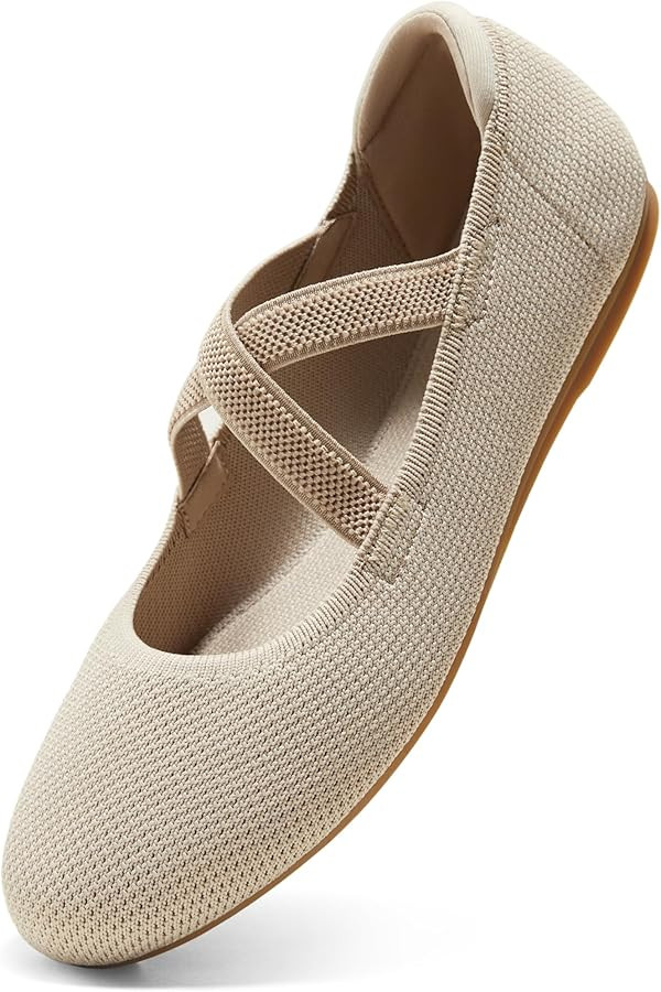 Arromic Flats for Women Round Toe Ballet Flats with Straps Women Ballerina Flat Shoes Dressy Comf... | Amazon (US)