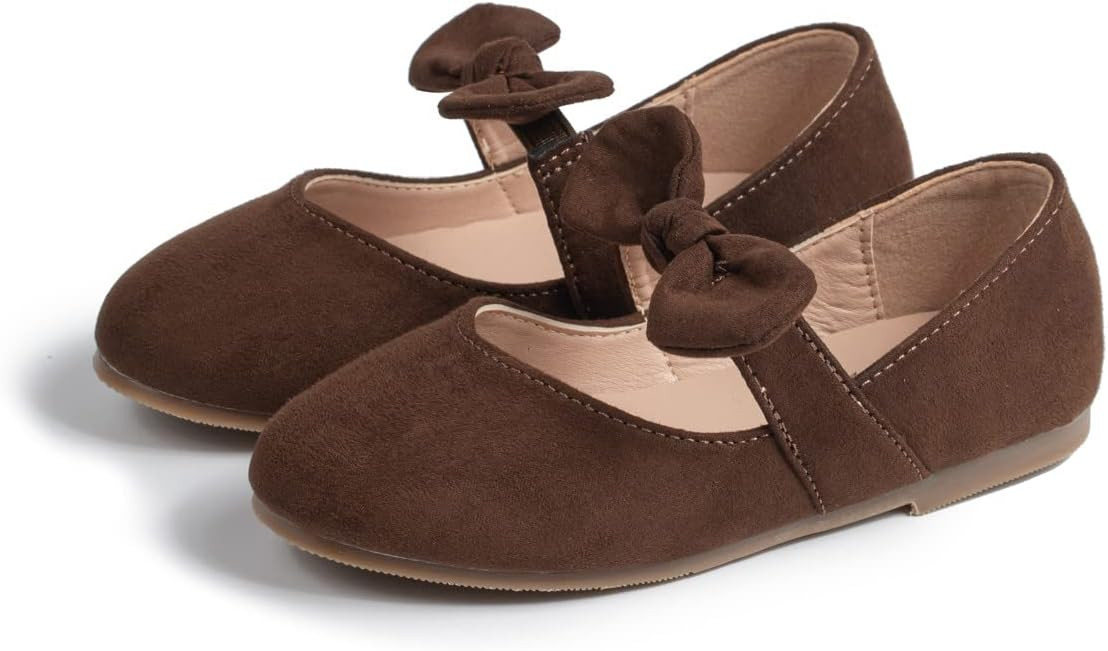 Sawimlgy Little Kids Girls Vintage Mary Jane Ballet Flats Classy Pearl Flowers Toddler Bowknot Pr... | Amazon (US)