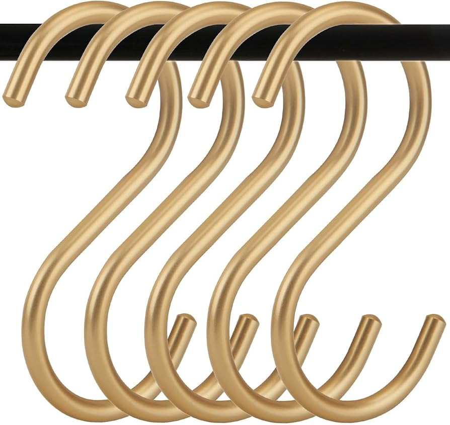 10Pcs Gold S Hooks,Aluminum Alloy S Shaped Hooks,Gold Hook Hanger,Heavy Duty S Hook,Utility S Hoo... | Amazon (US)