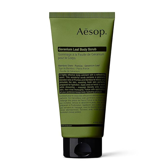 Aesop Geranium Leaf Body Scrub (Tube) | 180mL/6.1 oz Body Oil Scrub | Exfoliating Body Scrub for ... | Amazon (US)
