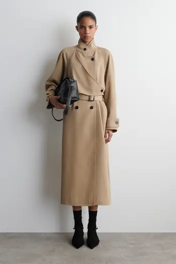 COS Wrap-Over Wool-Twill Trench Coat | Nordstrom | Nordstrom