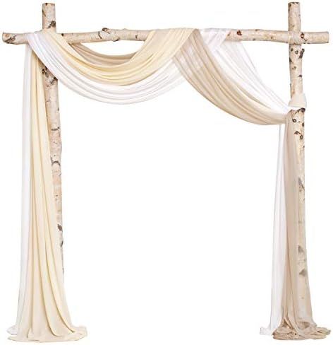 Ling's moment Wedding Arch Draping Fabric 3 Panels 30" x 20Ft Chiffon Fabric Drapery Wedding Ceremon | Amazon (US)