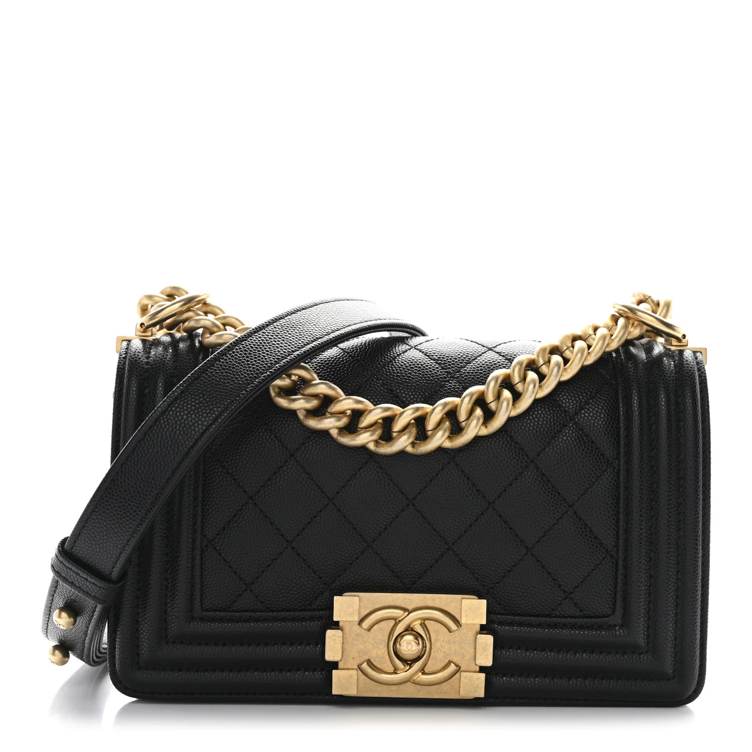 Caviar Quilted Small Boy Flap Black | FASHIONPHILE (US)