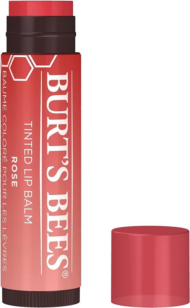 Burt's Bees 100% Natural Tinted Lip Balm, Rose with Shea Butter & Botanical Waxes, 0.15 Oz | Amazon (US)